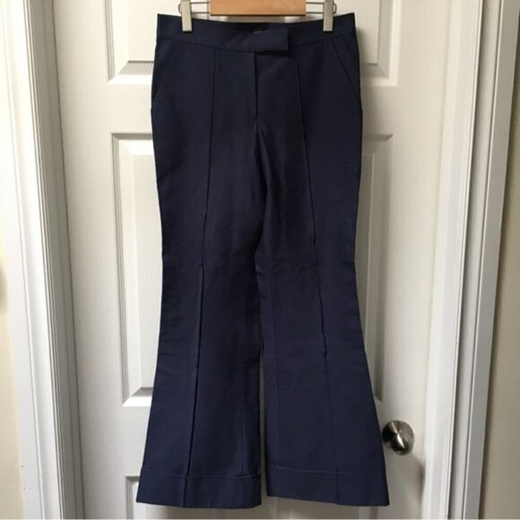 AWSS Navy Blue Ribbed Flare Pants - Picture 2 of 8